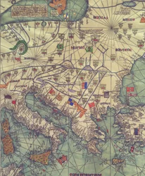 Mapa de Europa oriental, vista desde el sur. Atlas catalán